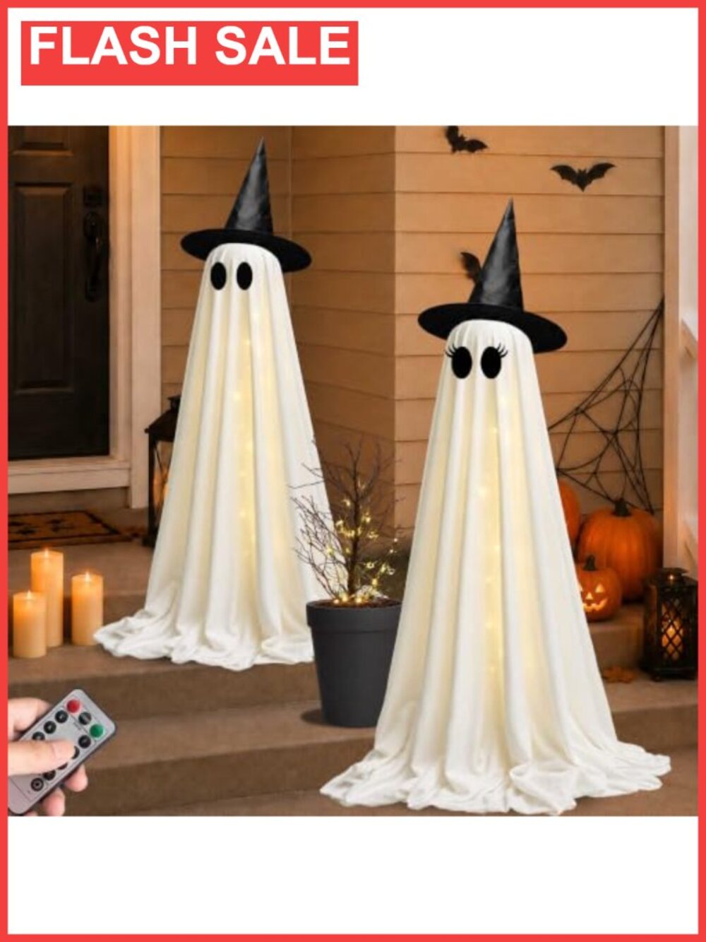 Halloween Ghost Decorations 2 Pack Light Up 63in DIY Kit